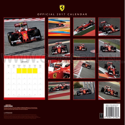 2017 kalender Ferrari F1