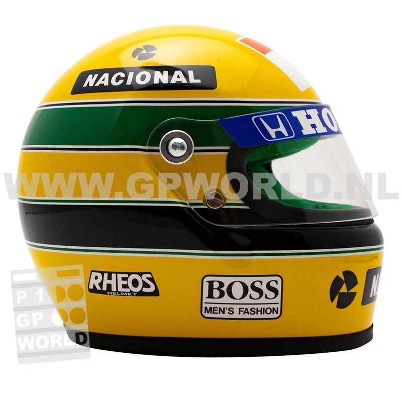 1990 helmet Ayrton Senna - 1/2 Minichamps - GPworld Racing Modelcars