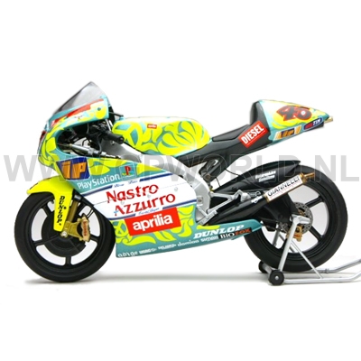 Miniature Aprilia RSW 250 – Minichamps 1/12 – Rossi Mugello 1999 Avec Figurine